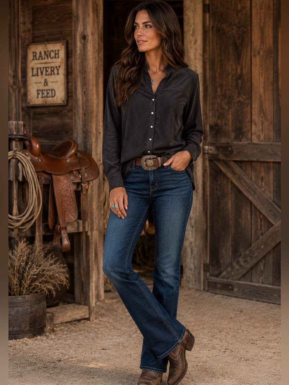 Denim & Co. Gray Canyon Retreat Snap Front
Suede Western Minimalist Shirt Size M